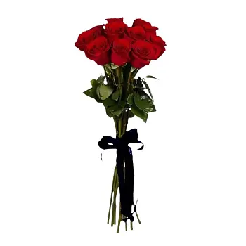 Траурный букет из 10 красных роз