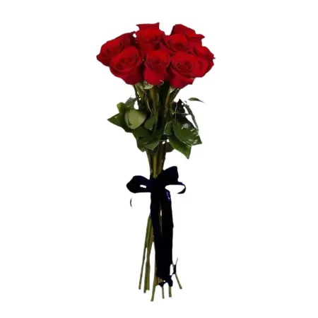 Траурный букет из 10 красных роз