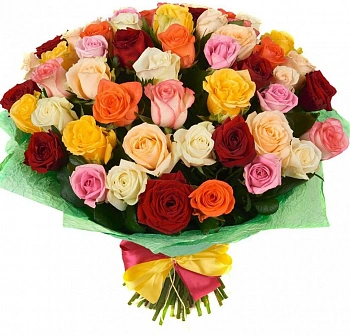 Букет из 101 розы "Красочный микс"